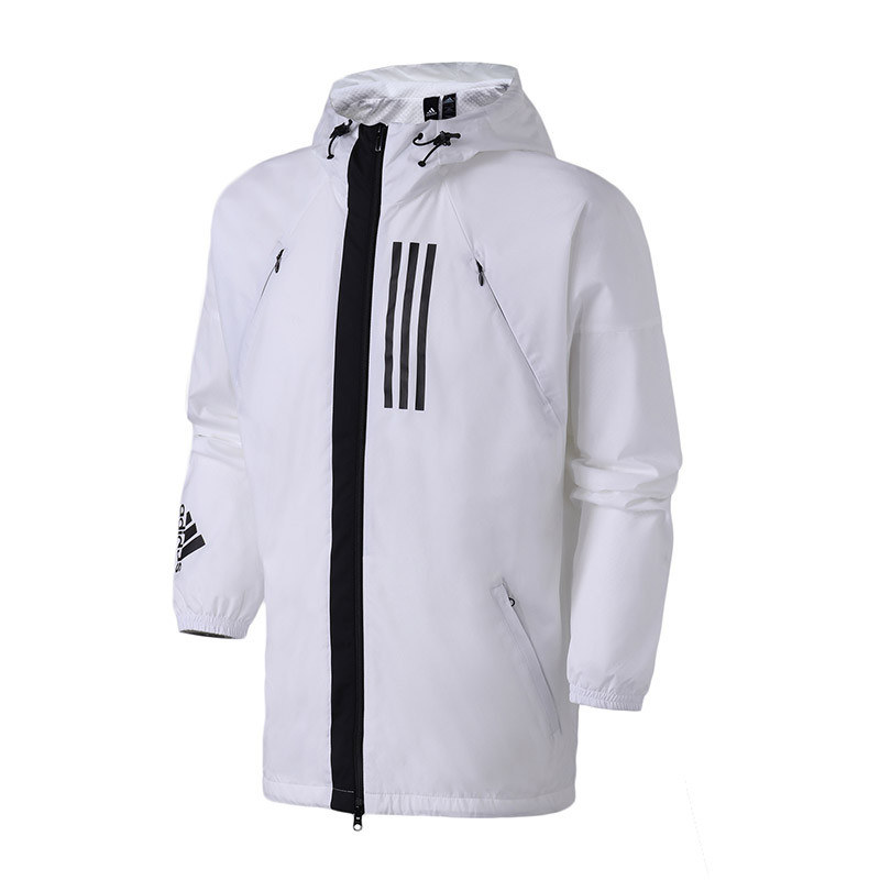 adidas男服外套夹克WND防风跑步休闲运动服DZ0052 S DZ0054白色