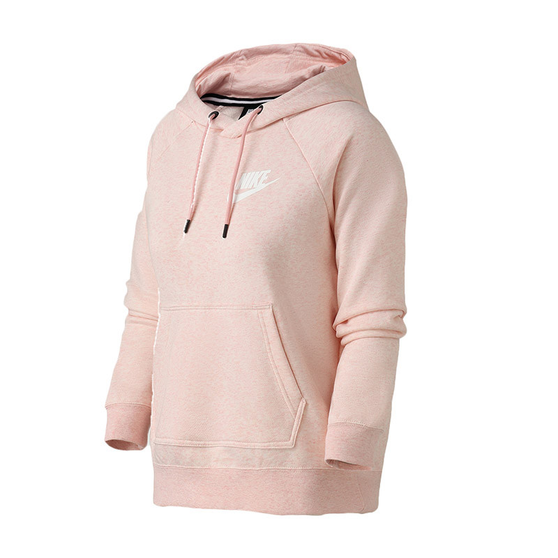 【自营】NIKE耐克女装卫衣秋冬新款连帽套头加绒健身休闲运动服AJ6316 S AJ6316-646风暴粉+杂色+风暴粉+白
