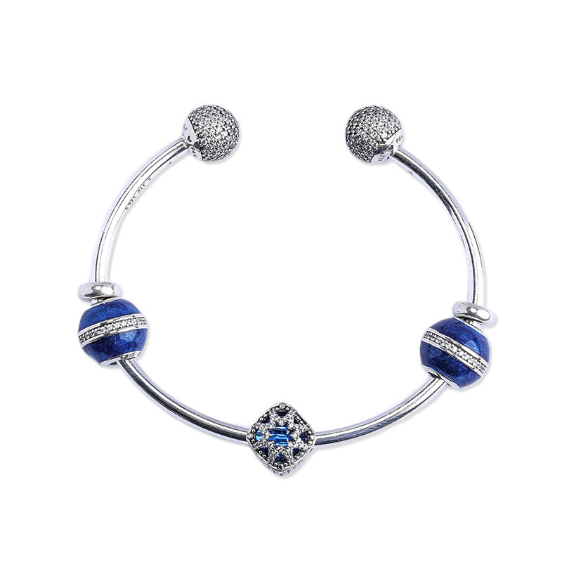 Pandora潘多拉成品手镯 简约午夜星轨系列 925银时尚串珠成品手链 PZ-035 16cm