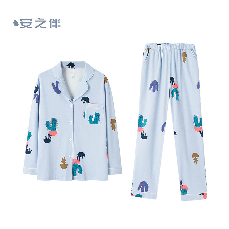 安之伴家居服套装83K7407-83K7409-83K7410-83K7411-83K7413-83K7414 S 83K7408-牛仔兰