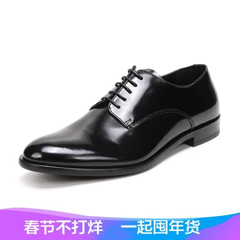 EMPORIO ARMANI 阿玛尼 男士牛皮系带皮鞋 X4C507 XF252 00002-黑色 41