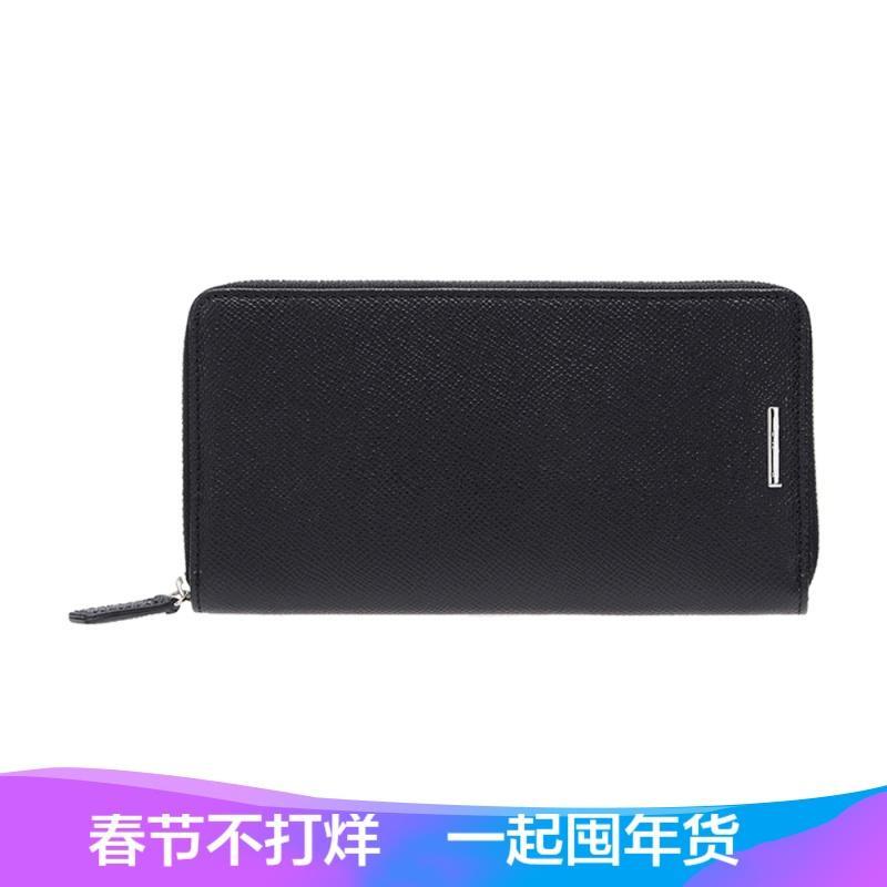 Ermenegildo Zegna 杰尼亚 男士牛皮长款钱包 EQ004A ALP NER-黑色