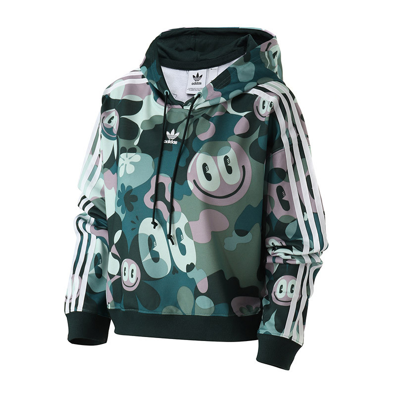 Adidas阿迪达斯三叶草女装春季新款休闲连帽套头卫衣DX2160 32 DV2661多色