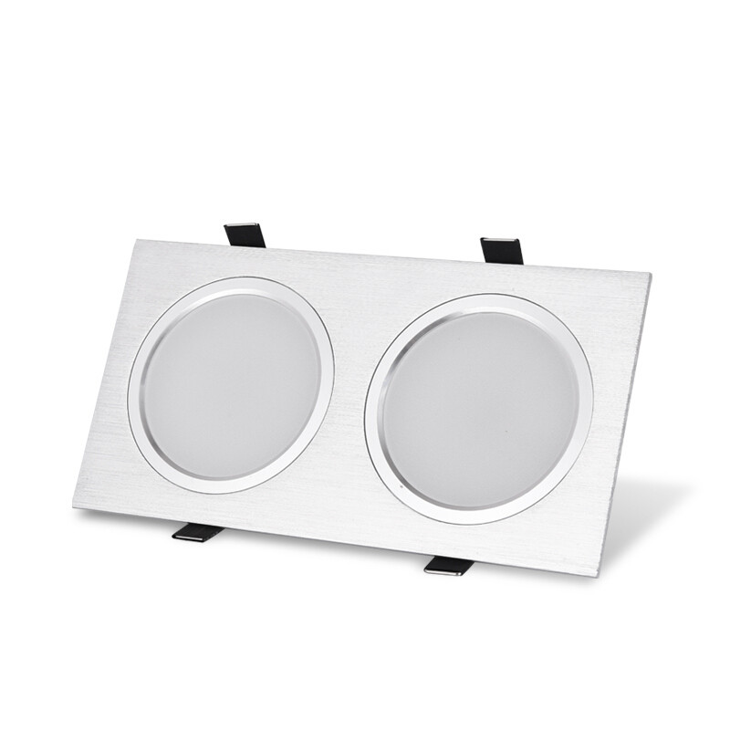 蒙特斯双头筒灯led格栅灯2.5寸6w天花灯长方形客厅顶射灯2.