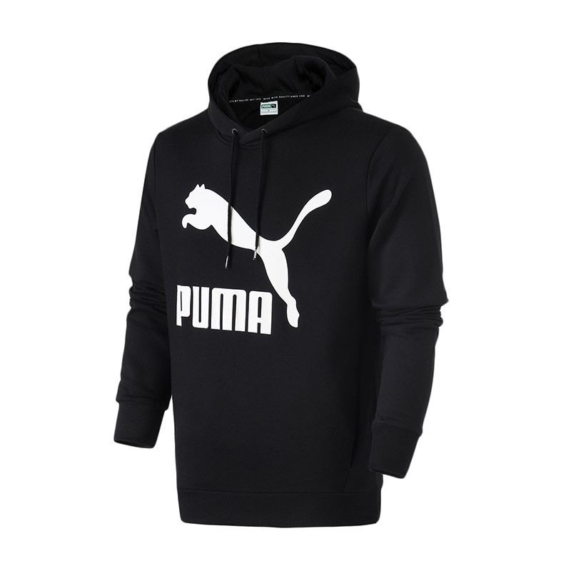 PUMA彪马男装连帽休闲卫衣经典LOGO款运动服579071 M 57907101黑