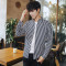 庄吉 2019春秋季潮牌新款男式长袖衬衫男韩版修身衬衣JU-CS-S55 JU-CS-S55黑色 XXXL