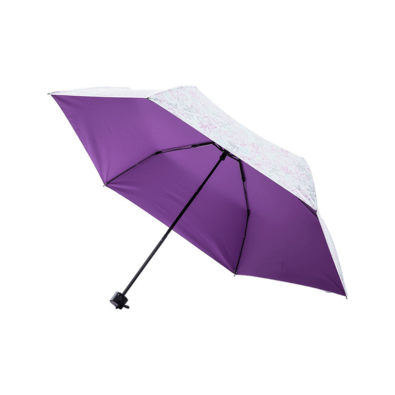 Mabu 降温8度迷你遮阳伞防晒防紫外线便携太阳伞雨伞晴雨兼用UV折伞 (浅紫)MBU-UVQ14+手提伞袋