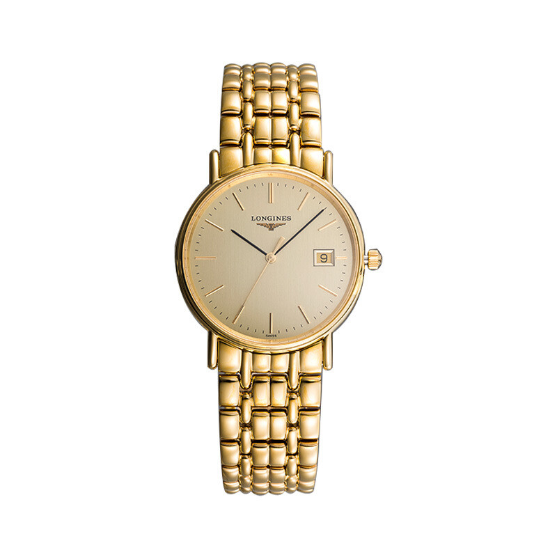 浪琴(Longines) 瑞士品牌 手表 瑰丽系列 石英男表 L4.720.2.32.8 金色