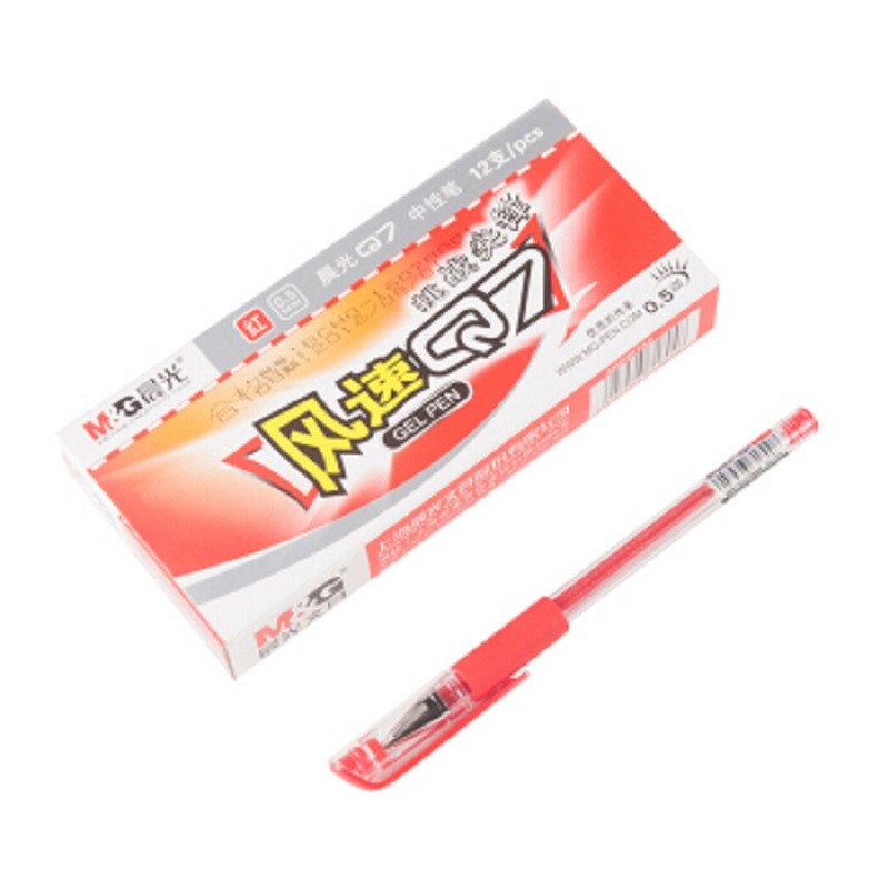 晨光（M&G）AGP30105经典中性笔签字笔水笔 风速Q7 （12支价格） 红色