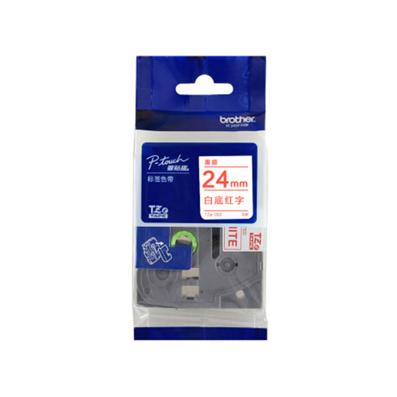 兄弟（brother）TZe-252 24mm白底红字标签色带 红色
