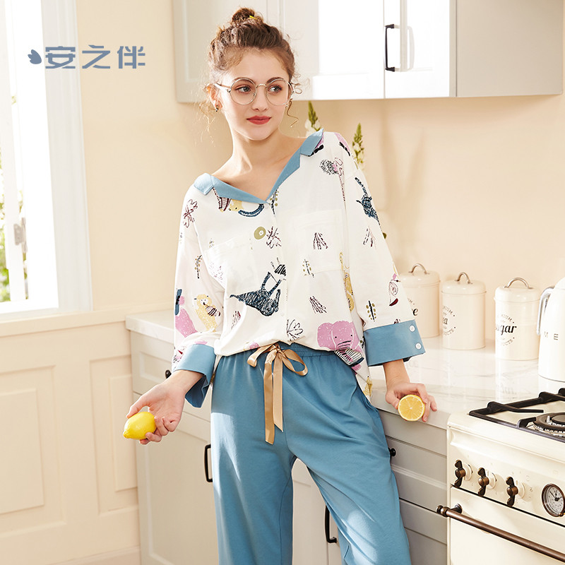 安之伴家居服套装91K7242 XL 本白