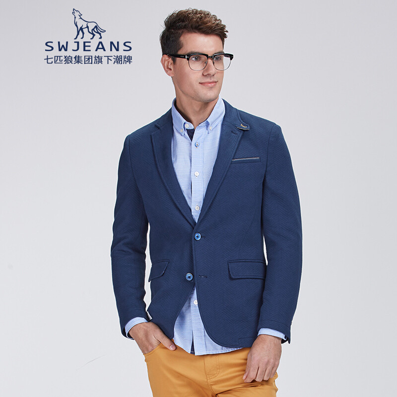 七匹狼SWJEANS西装男潮流西服男藏青_1 170 默认颜色