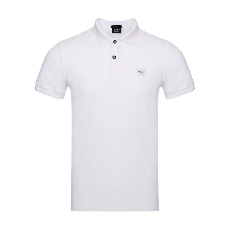 HUGO BOSS 雨果博斯 男士棉质短袖POLO衫T恤 50378365 100-白色 L