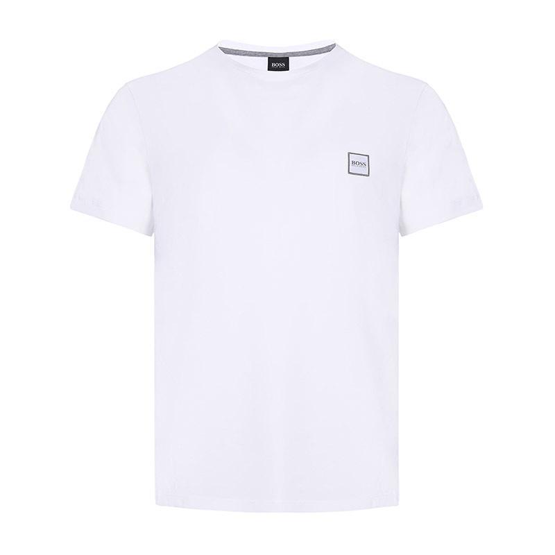 HUGO BOSS 雨果博斯 男士棉质圆领短袖T恤衫 50389364 100-白色 L