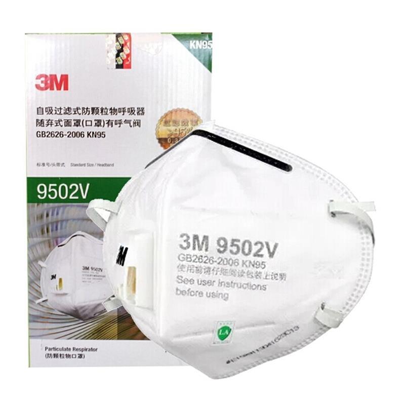 3M口罩 9502V 防粉尘防雾霾PM2.5防流感带阀头带式 25只/盒 白色