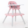 [新品]小龙哈彼蘑菇餐椅多功能儿童座椅餐椅桌椅两用抖音同款LY266/LY266-H/LY277 粉色S117P