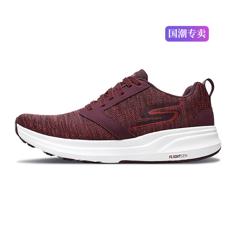 Skechers斯凯奇男鞋男鞋新款轻质透气跑步跑鞋双鞋垫运动鞋55200 55200-BURG 39.5