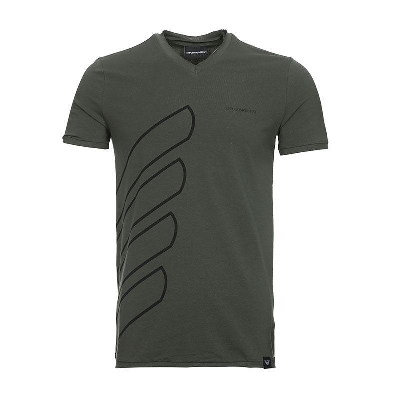 EMPORIO ARMANI EA 阿玛尼 男士棉质V领短袖T恤衫 3Z1T85 1J0AZ 0544-军装色 S