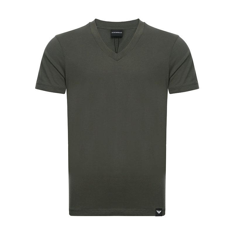 EMPORIO ARMANI 阿玛尼 男士棉质V领短袖T恤衫 3Z1T77 1JPZZ 0544-绿色 L