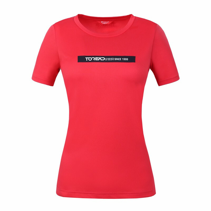 探路者（TOREAD）男款户外T恤19春季户外男式舒适透气短袖T恤TAJH81929/TAJH82928 TAJH82928-A42X珊瑚红(女) 2XL