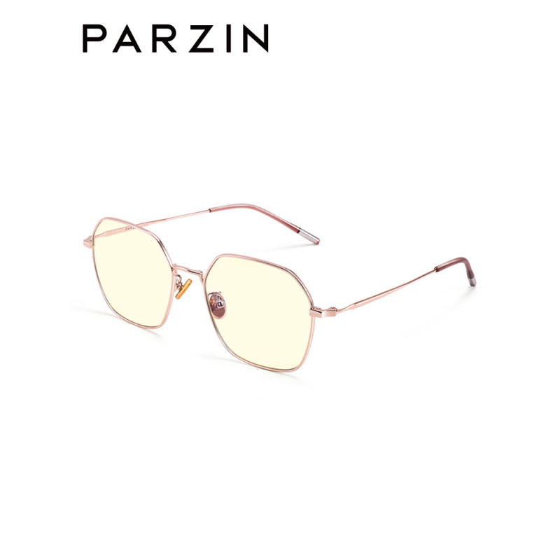 帕森(PARZIN) 防蓝光眼镜架女 宋祖儿明星同款 合金金属多边形眼镜框 男女通用 电脑护目镜15751 玫瑰金
