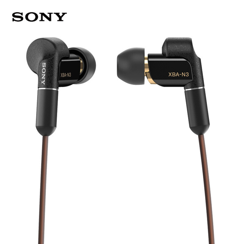 索尼（SONY）XBA-N3AP Hi-Res混合驱动立体声耳机/耳麦 支持iPhone （黑色）(L) 黑色