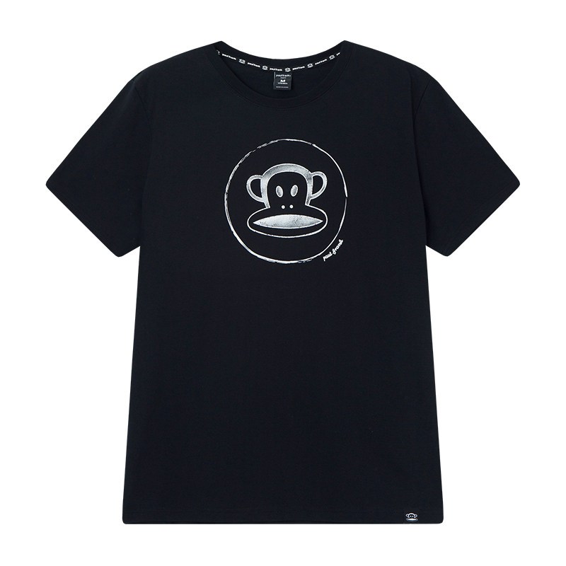 PaulFrank/大嘴猴短袖T恤女夏季新款印花韩版潮情侣学生半袖上衣 XXL 黑色