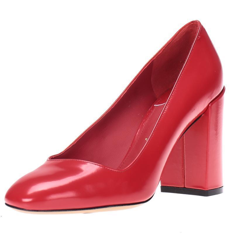 Salvatore Ferragamo 萨瓦托·菲拉格慕 女士牛皮粗高跟鞋 0670959 红色 8C