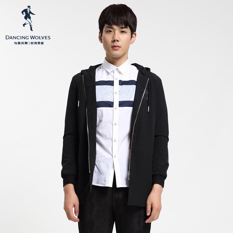 清仓/与狼共舞夹克男2019夏季新款男装韩版潮流男士夹克外套DZ 195/108A 371301722-001黑色