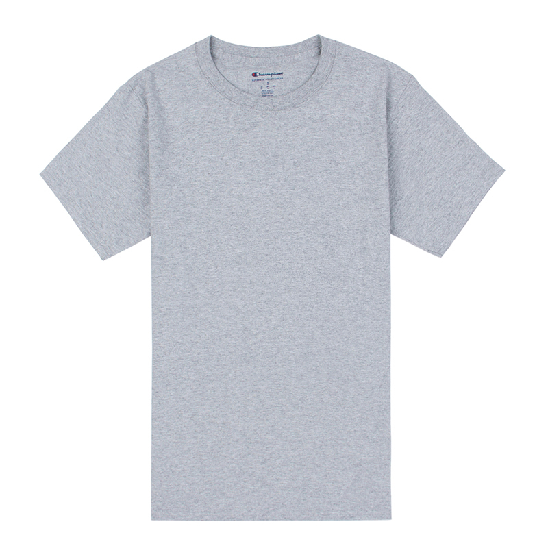 Champion 冠军美版男女明星同款袖口logo短袖T恤休闲情侣装 浅灰色 T425-4 XL 浅灰色