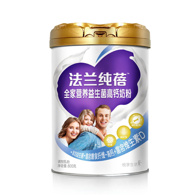 法兰纯蓓全家营养益生菌高钙奶粉800g