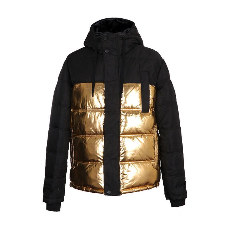 Versace Jeans 范思哲 男士聚酯纤维/聚酰胺纤维连帽羽绒服 E5GSB907 65028 899-黑色金色拼色 46