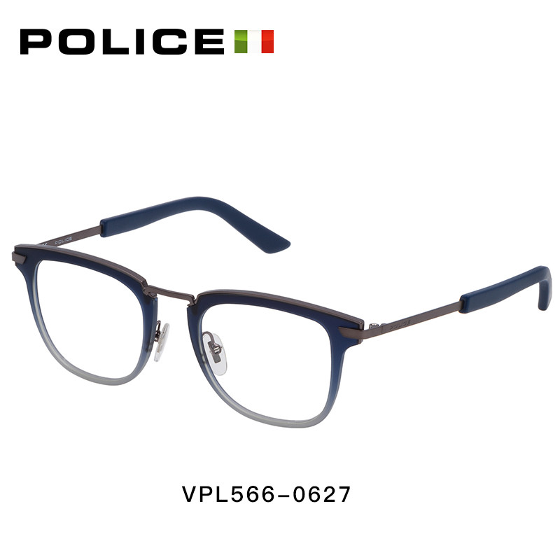 意大利POLICE全框金镜框个性时尚眼镜框枪色男士潮 哑光枪色VPL566480627