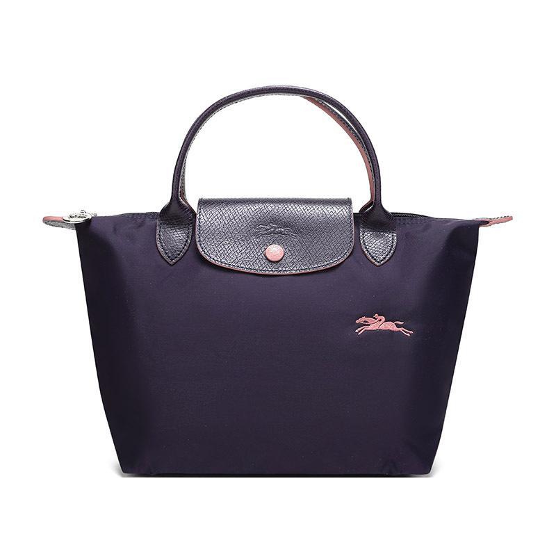 Longchamp 珑骧 LE PLIAGE女士系列织物小号短柄可折叠手提包 1621 619 645-浆果紫
