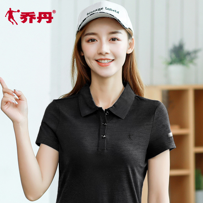 乔丹短袖t恤女新款宽松圆领速干健身运动t恤休闲上衣透气跑步半袖女装