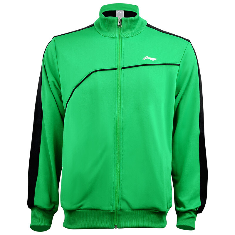 李宁（LI-NING）运动服男子训练运动透气开衫运动男外套羽毛球服AWDJ951 3XL AWDJ951-4绿色