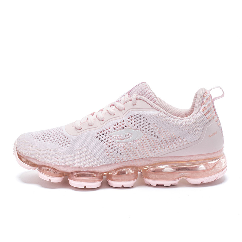 saiqi/赛琪全掌气垫鞋女跑步鞋面跑鞋运动鞋轻便全黑休闲鞋子女 白色