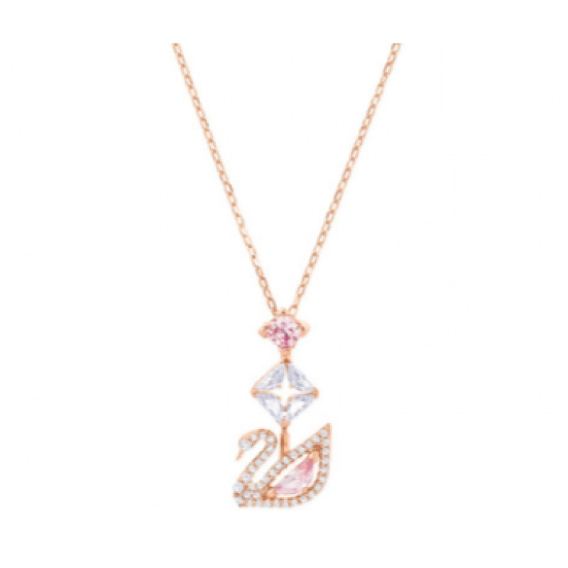 SWAROVSKI施华洛世奇125周年纪念款蓝色柔美天鹅Y字项链 5530625 粉色5473024