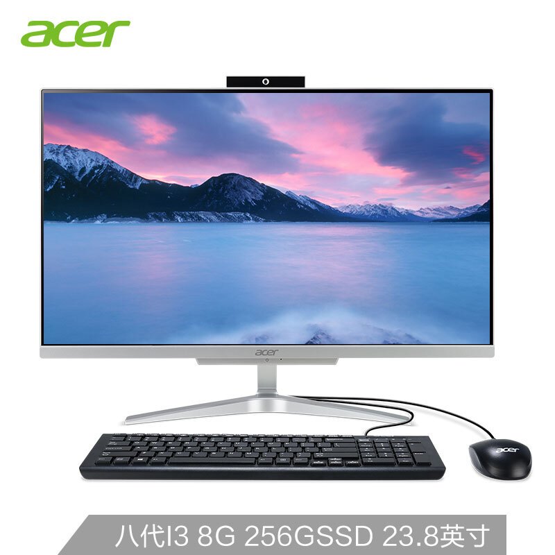 宏碁（Acer）蜂鸟C24 超轻薄一体机台式电脑 23.8英寸（i5-8250U 8G 1T+128SSD 2G显卡）