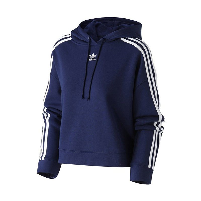 阿迪达斯女装2019年新款CROPPEDHOODIE春季女子套头衫DX2160 L DX2160