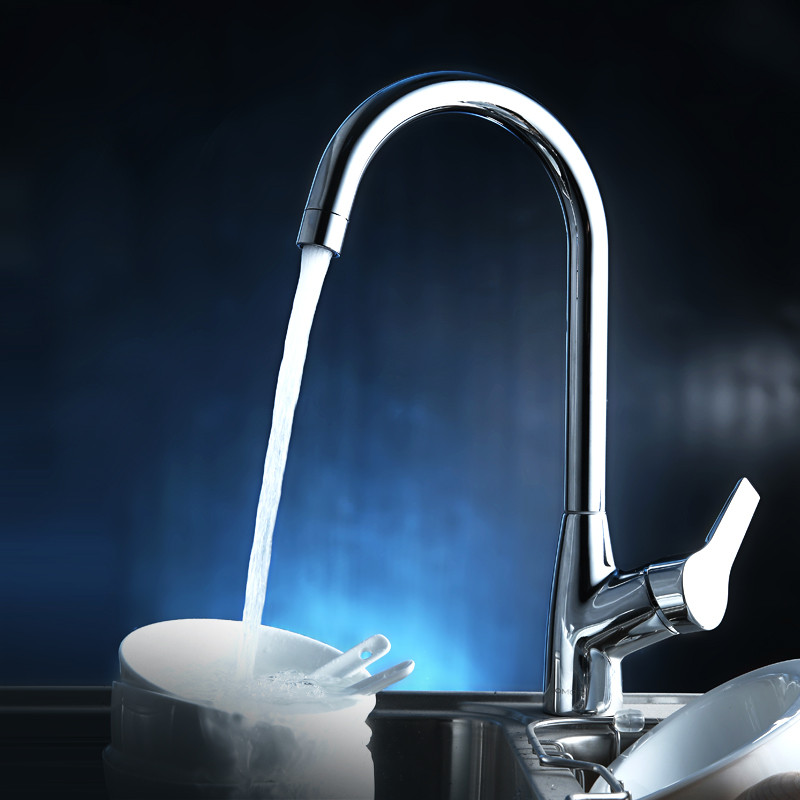 jomoo九牧 厨房龙头 洗菜盆龙头 单把单孔冷热龙头 可旋转陶瓷片阀芯