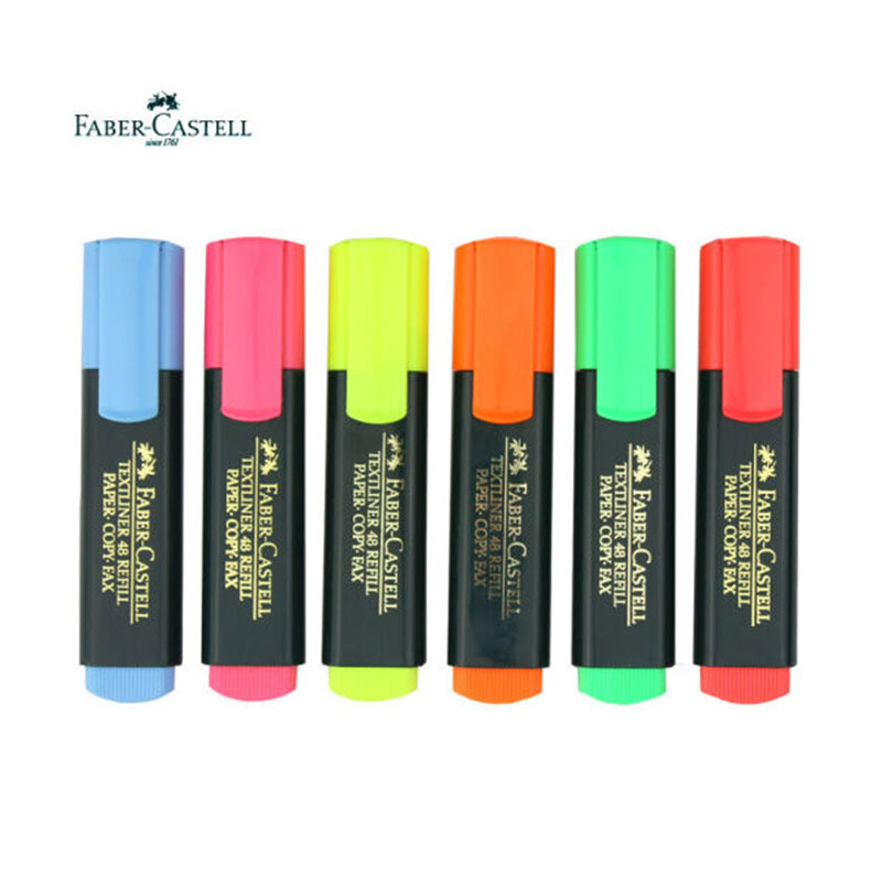 辉柏嘉（Faber-Castell）彩色荧光笔重点标记笔记号（红/橙/黄/绿/蓝/粉色 六种颜色可选择）单支（1548） 天蓝色