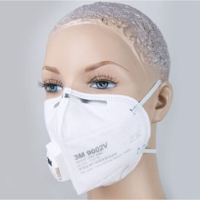 3M 带阀防护口罩 KN90折叠头带式防雾霾防沙尘 9002V 25只/盒 单盒价格 白色