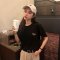与牧2019夏装新款独角兽刺绣白色T恤女短袖宽松上衣学生0212_2 0211白色 XL