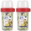 乐扣乐扣(lock&lock）双层多用塑料保鲜盒储物罐分隔密封罐套装（310ml+760ml）*2 LLS223S2