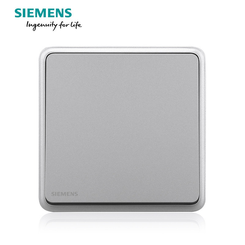 西门子(SIEMENS)开关插座面板灵蕴星辉银86型五孔 一开单控 灵蕴星辉银