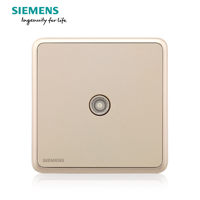 西门子（SIEMENS）开关电源插座86型面板灵蕴系列日曜金五孔USB一开带16A空调插 电视 灵蕴日耀金系列