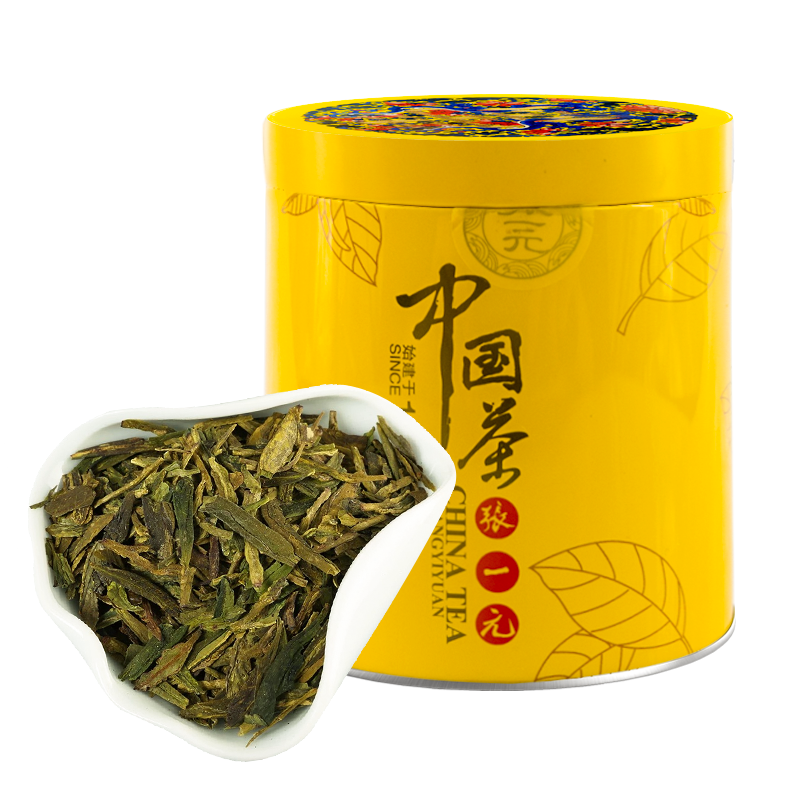 张一元 中国元素系列 雨前龙井茶75g/罐 绿茶茶叶 杭州茗茶
