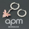 apm MONACO不对称镶晶钻小蜜蜂耳环925银耳饰AE11472XKRL 粉色