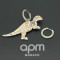 apm MONACO不对称镶晶钻POP恐龙耳环925银耳饰AE11575MRH 多彩